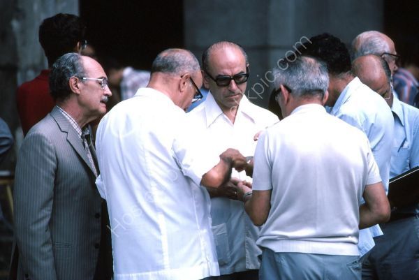Stamp Collectors Negotiating Swaps!, Plaza Mayor, Madrid